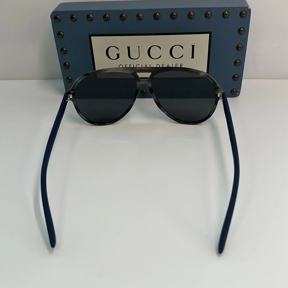 New- Gucci GG0423S 010 Pilot Sunglasses - Authentic Polarized Grey, 60mm”
